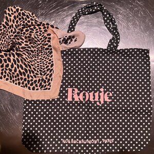 NWOT! Rouje Paris EDDY scarf ● 100% Silk ● Free canvas tote
